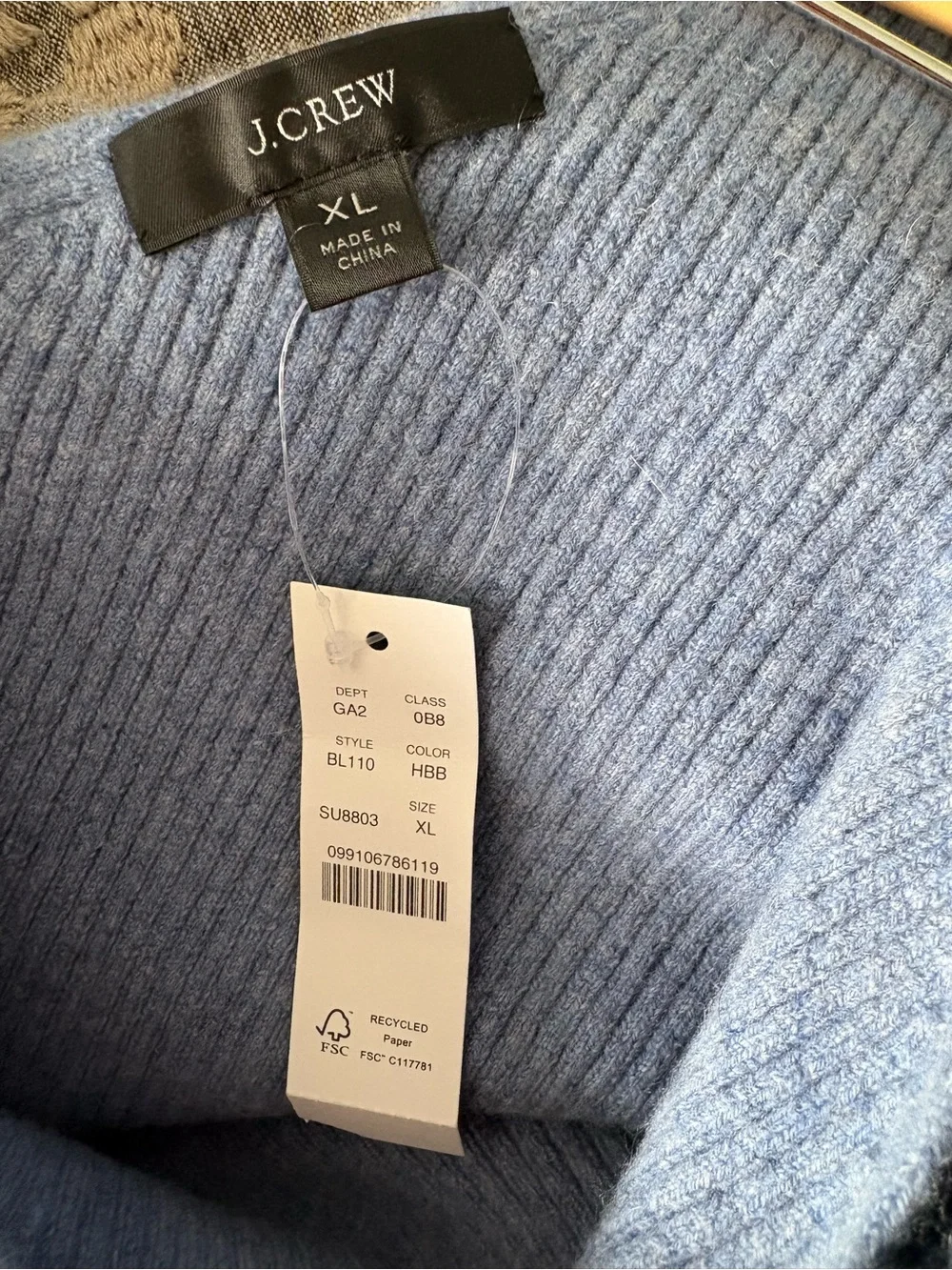 J. Crew Blue Ribbed Knit V-Neck Knit Sleeveless Cropped Camisole Top Size XL NWT